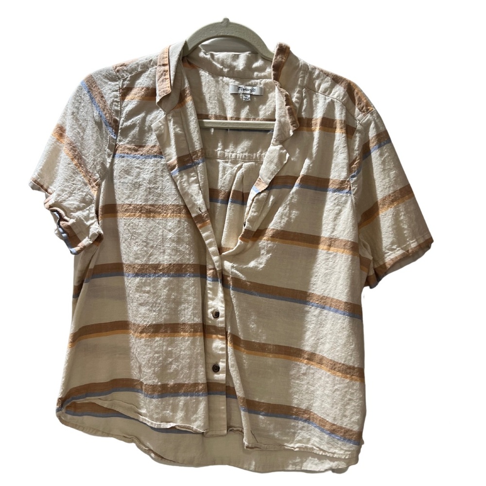 Madewell XL Blouse Camp Shirt in Stripe